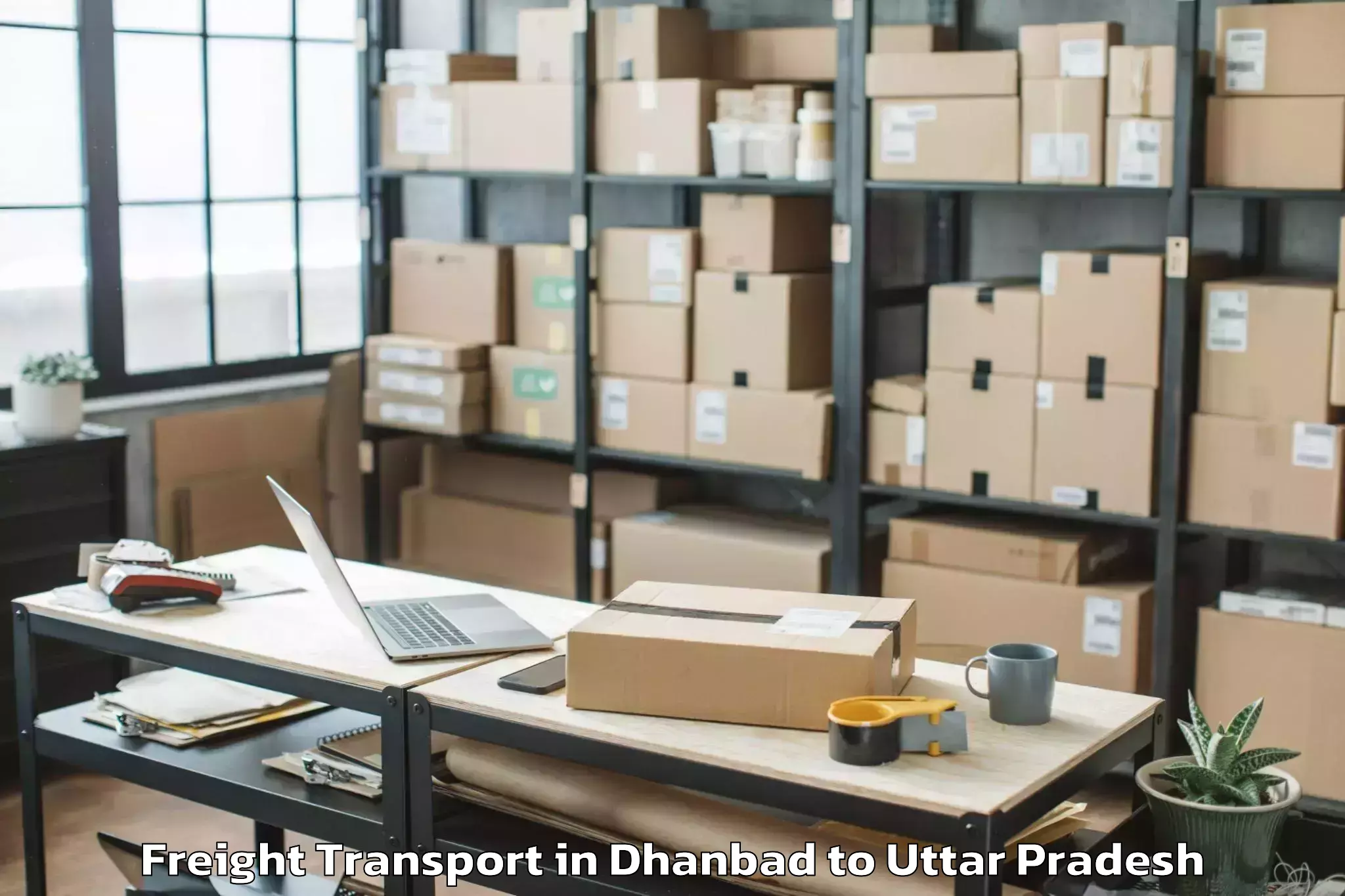 Book Dhanbad to Budaun Freight Transport Online